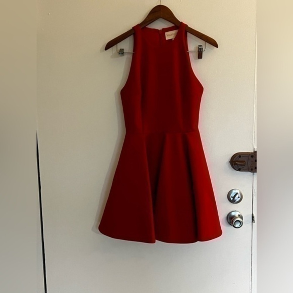 Red Sleeveless Fit-and-Flare Dress